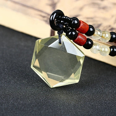 Natural CITRINE Cubic Hexagram 'SUNSHINE & JOY ' Pendant Necklace